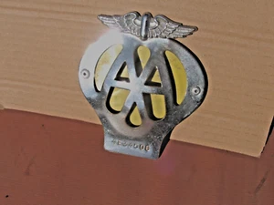 # 1960s AA CAR BADGE "AUTOMOBILE ASSOCIATION" GRILL OR BUMPER BAR FITTING # - Picture 1 of 2