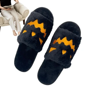 Halloween Slippers Warm Fuzzy Slippers with Foam Padding Holiday gaudily - Picture 1 of 12