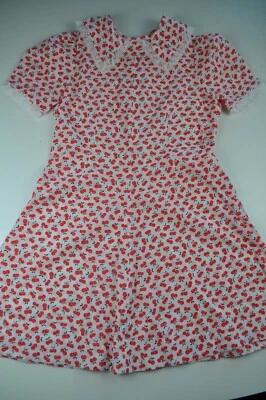 Vintage Girls Dress Unbranded Handmade Cherry Read for Size  - Image 1 of 4