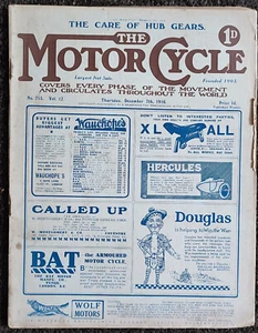 Motor Cycle Magazine 1916 WD Triumph Humber Road Tests Scott Sociable Hub Gears - Picture 1 of 6