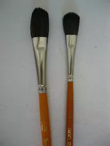 Set of 2 Artist watercolor Mop brushoval shape fine soft hair mixture #1 & #3 - Picture 1 of 2