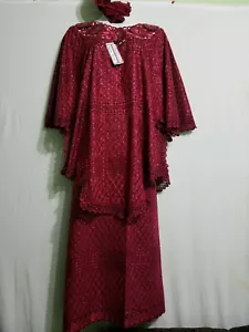 Conjunto poncho falda traje mujer Millionstone ropa africana con bufanda talla libre - Imagen 1 de 7