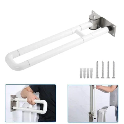 Toilettengriff Stützgriff WC Haltegriffe Klappgriff Bad Aufstehhilfe Stütz Weiß - Bild 1 von 4