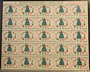 1969 Weihnachtssiegel voller Briefmarkenbogen USA Kinder & Baum - Bild 1 von 3