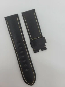 Correa de costura de cuero negro Panerai OEM para hebilla Tang - 24 x 22 mm - Imagen 1 de 6