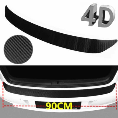 US Carbon Fiber Car Rear Guard Bumper 4D Sticker Panel Protector Accessories 1PC - Image 1 of 4