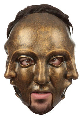 Ghoulish Productions 3 Faces Gold Mask Latex Face Mask Horror Halloween Cosplay - Image 1 of 4