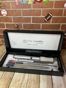 PIERRE CARDIN PEN SET W/ Box Mechanical Ball Point Silver Tone USA SD1 - Picture 1 of 4