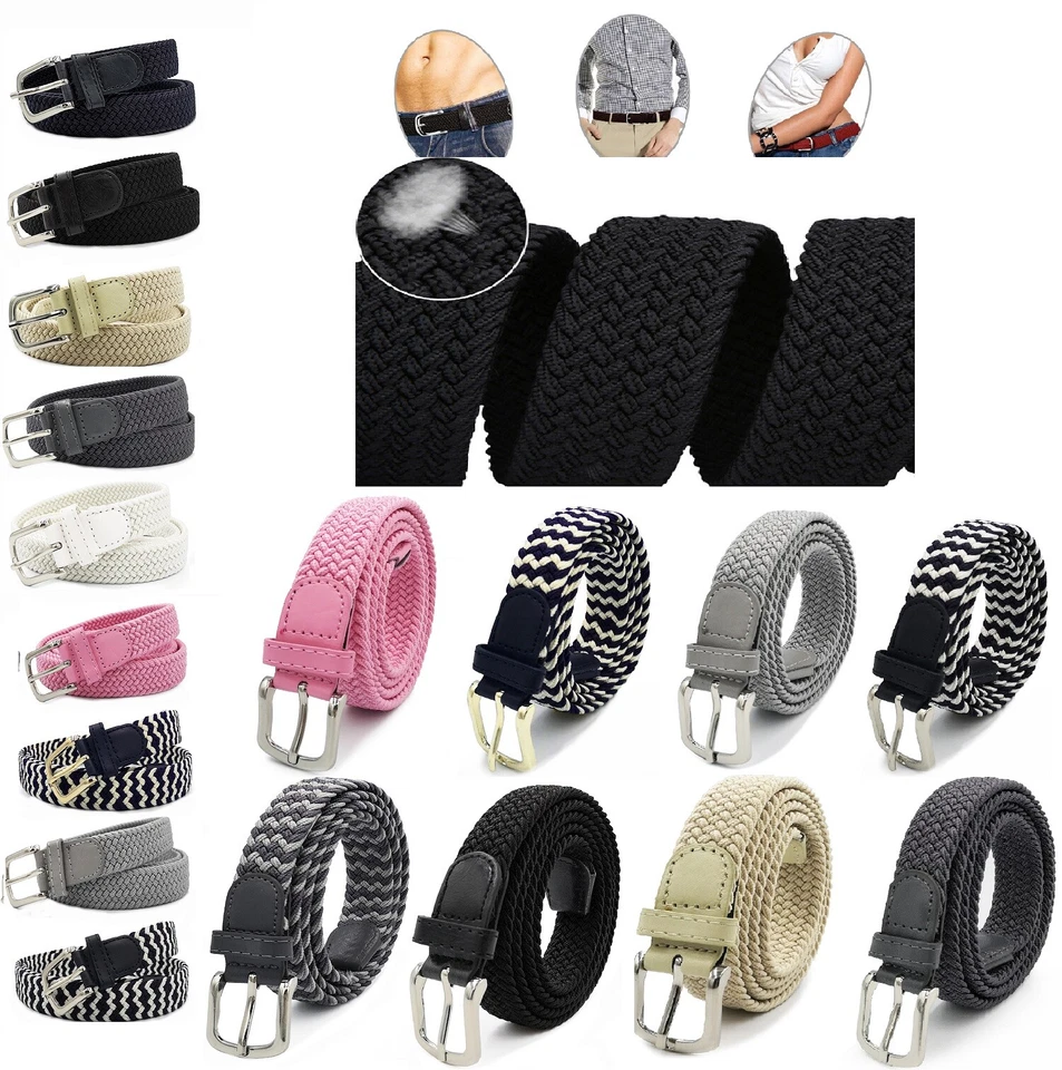 GOGO Damen Elastischer Stoffgürtel Geflochtener Br 25mm Stretchgürtel Dehnbarer - Bild 1 von 1