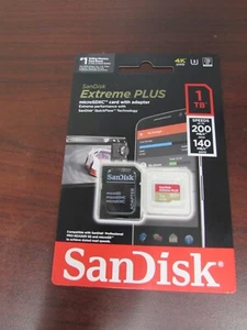 Tarjeta de memoria SanDisk Extreme PLUS 1TB Clase 10 microSDXC UHS-I sellada 200/(28E) - Imagen 1 de 2