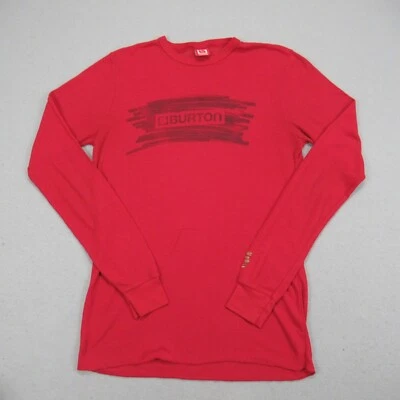 Camisa Vintage Burton para Adulto Pequeño Rojo Manga Larga Tejido Waffle Y2K Snowboards Hombres Foto 1 de 4