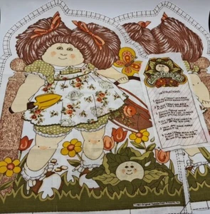 Vintage Fabric Panel Cabbage Patch Kids Doll Pillow Easy Cut-n-Sew 1983 Cpk Sew - Picture 1 of 6