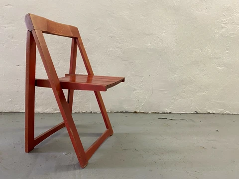 Vintage Folding Chair Space Age Mid Century Design Wooden Atomic Retro Cover