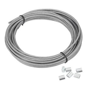 1/8" Wire Rope 33 ft 304 Stainless Steel Wire Cable Black Vinyl Coated with 2... - Picture 1 of 7
