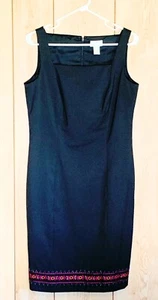 Sexy Vestido ANN TAYLOR LOFT NEGRO Sin Mangas Bordado Forrado con Cuentas Talla 10 - Imagen 1 de 5