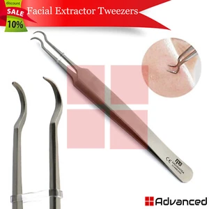 Bend Curved Facial Extractor Acne Blackhead Removal Pimple Tweezers Blemish Tool - Picture 1 of 1
