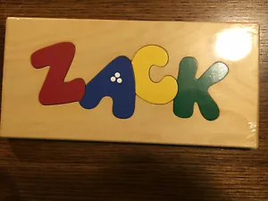Handmade USA Stout Sprout Wood Name Puzzled Board "ZACK" - Picture 1 of 2