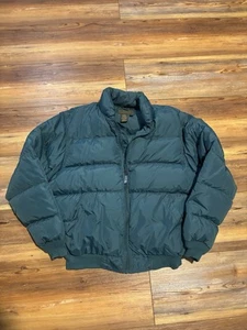 Vintage Eddie Bauer Goose Down Jacket Mens XL Puffer Puffy Green Bomber 80's - Imagen 1 de 6