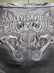 Harley Davidson Men’s WILD FORCE Leather Vest XL | Eagle Snap | 97133-09VM | EUC - Picture 1 of 21