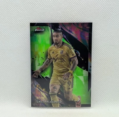 2024 Topps Finest Mls - Uncommon Cristian Arango #101 Neon Green Refractor /99 - Image 1 of 2