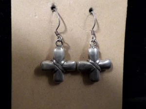 sterling silber kreuz ohrringe - Bild 1 von 3