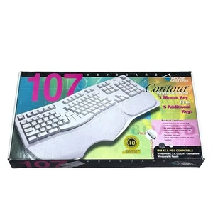 Mouse Systems Contour 107 Key Keyboard IBM AT PS/2 Kompatybilna klawiatura konturowa - Zdjęcie 1 z 5