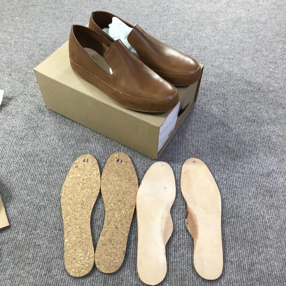 FEIT Shoes Womens Size 11 Tan Semi Cordovan Hand Sewn Slipper Rubber Leather 41 - Image 1 of 4