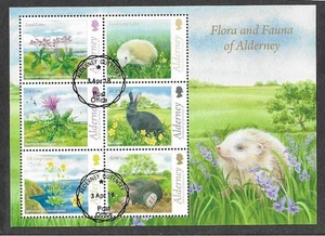 Alderney Wildlife Nature Hedgehog Birds flowers      min sheet fine used - Picture 1 of 1