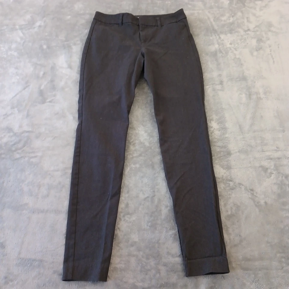 Pantalones al tobillo Pixie azul marino antiguos para mujer talla 4 grises bolsillos ajustados 28x29 tiro medio Foto 1 de 4