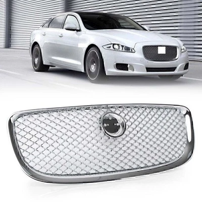 1 Pcs New ABS Chrome Front Upper Car Grille Mesh Grill Fit Jaguar XJ 2010-2015 - Imagem 1 de 4
