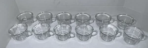 Lot 12 Arcoroc France Classique CLEAR GLASS 6 OZ Tea Mug Cup Coffee Vintage Set - Picture 1 of 6