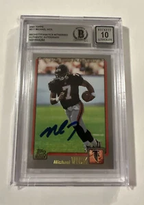 Michael Vick 2001 Topps Rookie Card #311 Autograph Beckett 10 Auto - Foto 1 di 22