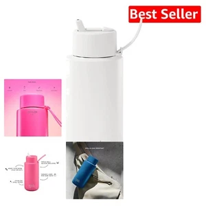 Eco-Friendly 34oz Reusable Water Bottle - Durable Steel with Convenient Straw - Picture 1 of 8