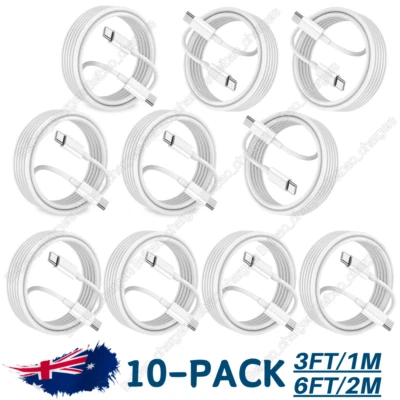 Lot 60W USB-C to USB-C Cable PD Fast Charger 1M 2M For Samsung iPhone 15 16 pro - image 1 of 4