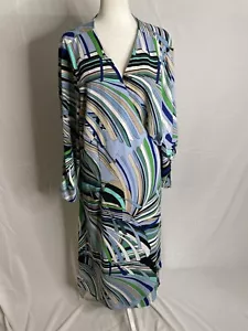 Adrianna Papell Women’s Plus Size 22 Wrap Dress Maxi Length Geometric Print 2109 - Picture 1 of 9