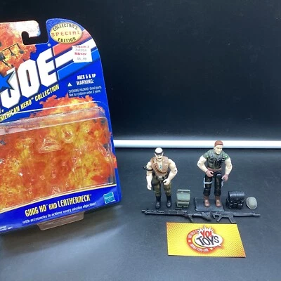 GI Joe 2001 Edición Especial Coleccionista Gung Ho y Cuello de Cuero Paquete de 2, Nuevo en Caja Foto 1 de 4