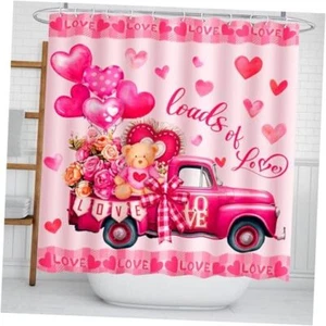 Valentines Shower Curtain for Bathroom, Valentines Day Shower Valentines Day-1 - Picture 1 of 8