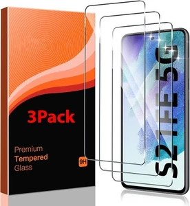 Pack 3 Protection écran HD en Verre Trempé pour Samsung Galaxy S21 FE 5G 2022 - Photo 1 sur 4