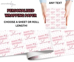 Geschenkpapier Rolle oder Bogen personalisiert Schleifen Motiv Geburtstag rosa - Bild 1 von 1