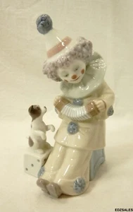 Lladro Pierrot w Concertina Boy Clown Dog Figurine - Picture 1 of 7