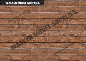 1:6 scale (3xA4) wood wall - Peel and Apply sticker/ diorama model 2 - Picture 1 of 1