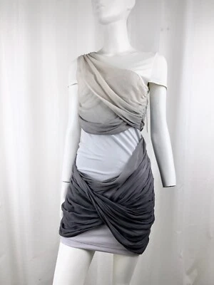 Алиса + Оливия собранными в Рюш богини повязка платье серый омбр шелк размер S - Изображение 1 из 4