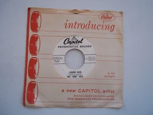 NAT "KING" COLE - Looking Back / Do I Like It (PROMO) - 45 RPM 7" Record CAPITOL - Picture 1 of 6