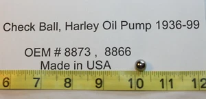 Made In USA Harley Davidson Oil Pump Check Valve Ball 3/8" BT 1936-99 XL 1954-76 - Picture 1 of 3