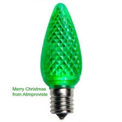 LED C9 LED Light Bulb GREEN Faceted CHRISTMAS Replacement 5 Diode E17 Base NEW - Image 1 of 3