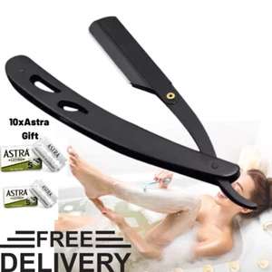 Sharp Shavette Barber Salon Straight Cut Throat Shaving Astra Razor Blades x10 - Picture 1 of 5