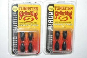 2 paquetes de pesas gusano de tungsteno rey ataque 3/16 oz negro grado torneo - Imagen 1 de 2