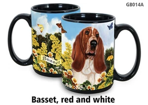Garden Party Mug - Red and White Basset Hound - Picture 1 of 1