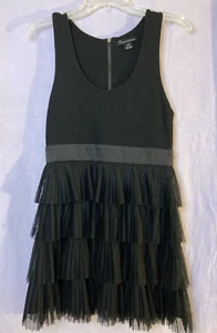 Twenty One Black Ruffle Layered Dress Women's Sz M - Picture 1 of 10