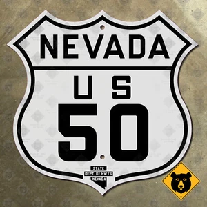 Nevada US Route 50 road sign Lincoln Highway Loneliest Road Carson City 12x11 - Picture 1 of 2